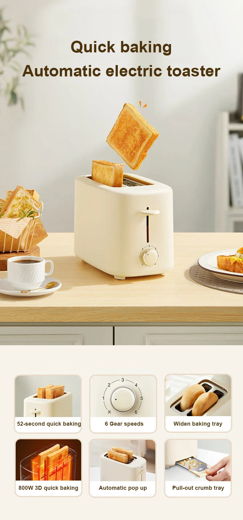 Automatic Electric Toaster Bread