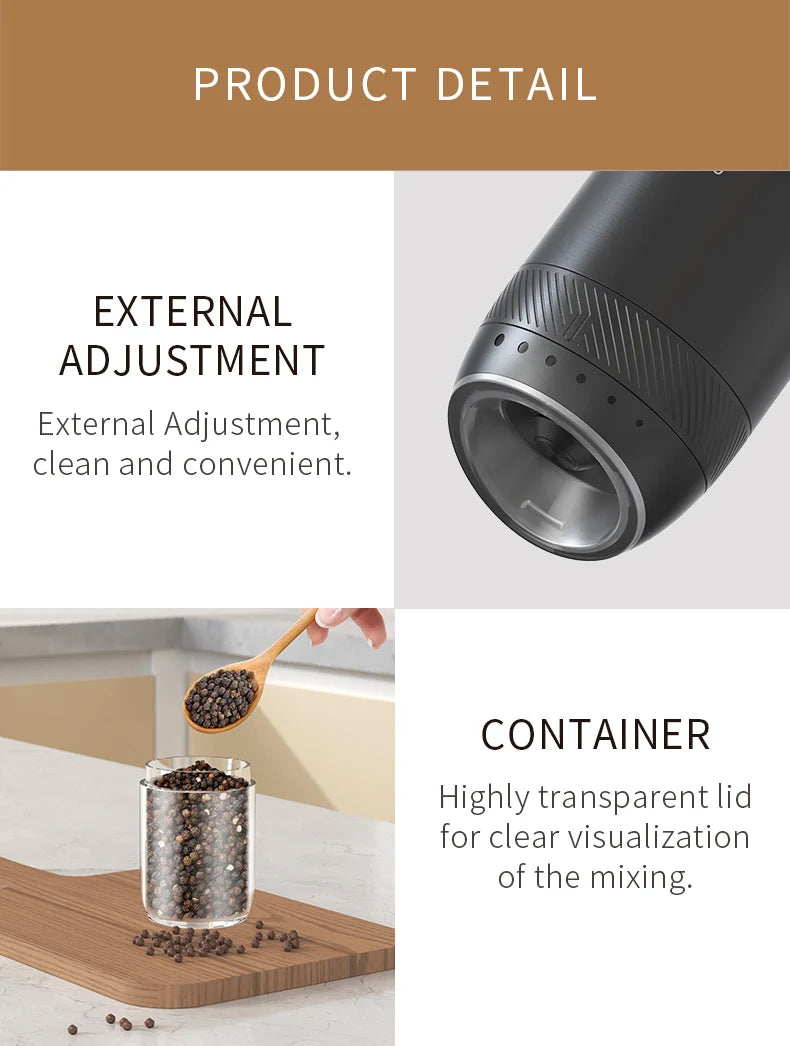 Electric Salt And Pepper Grinder with LED Light