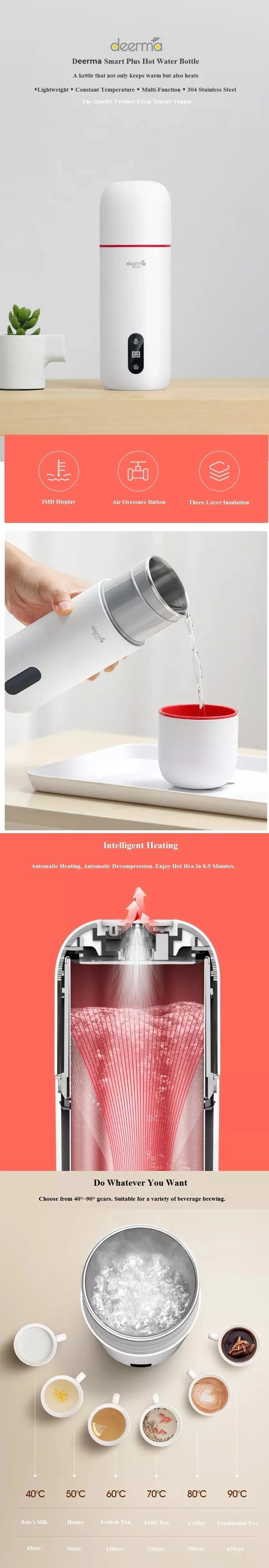 Electric Kettle Thermal Cup 350ML