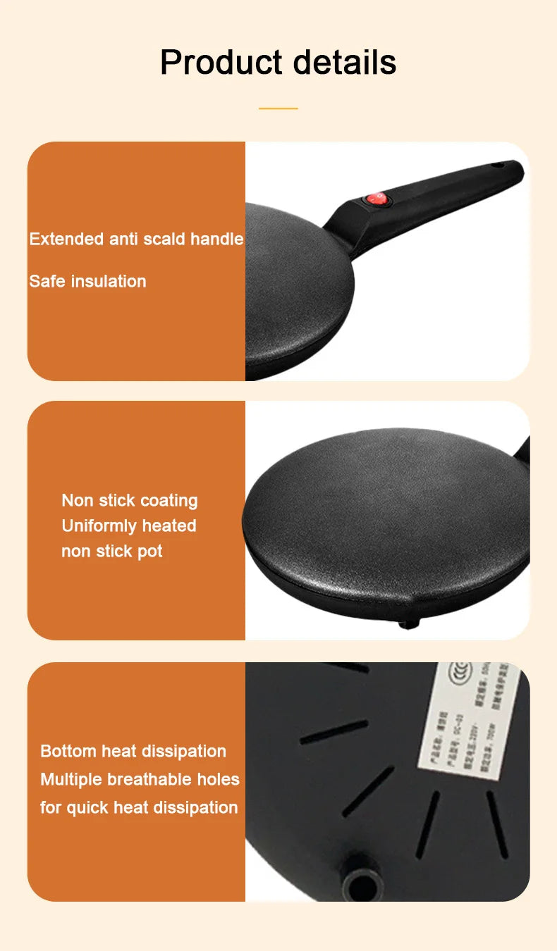 110V/220V Automatic Pancake Making Machine Instant Heating DIY Snack Burrito Baking Pan Crepe Maker Spring Roll Flapjacks Skille