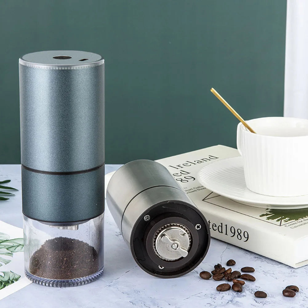 Electric Coffee Grinder Portable Espresso Machine with Brush USB Rechargeable Grinding Core Beans Mill for Cafe Home Travel