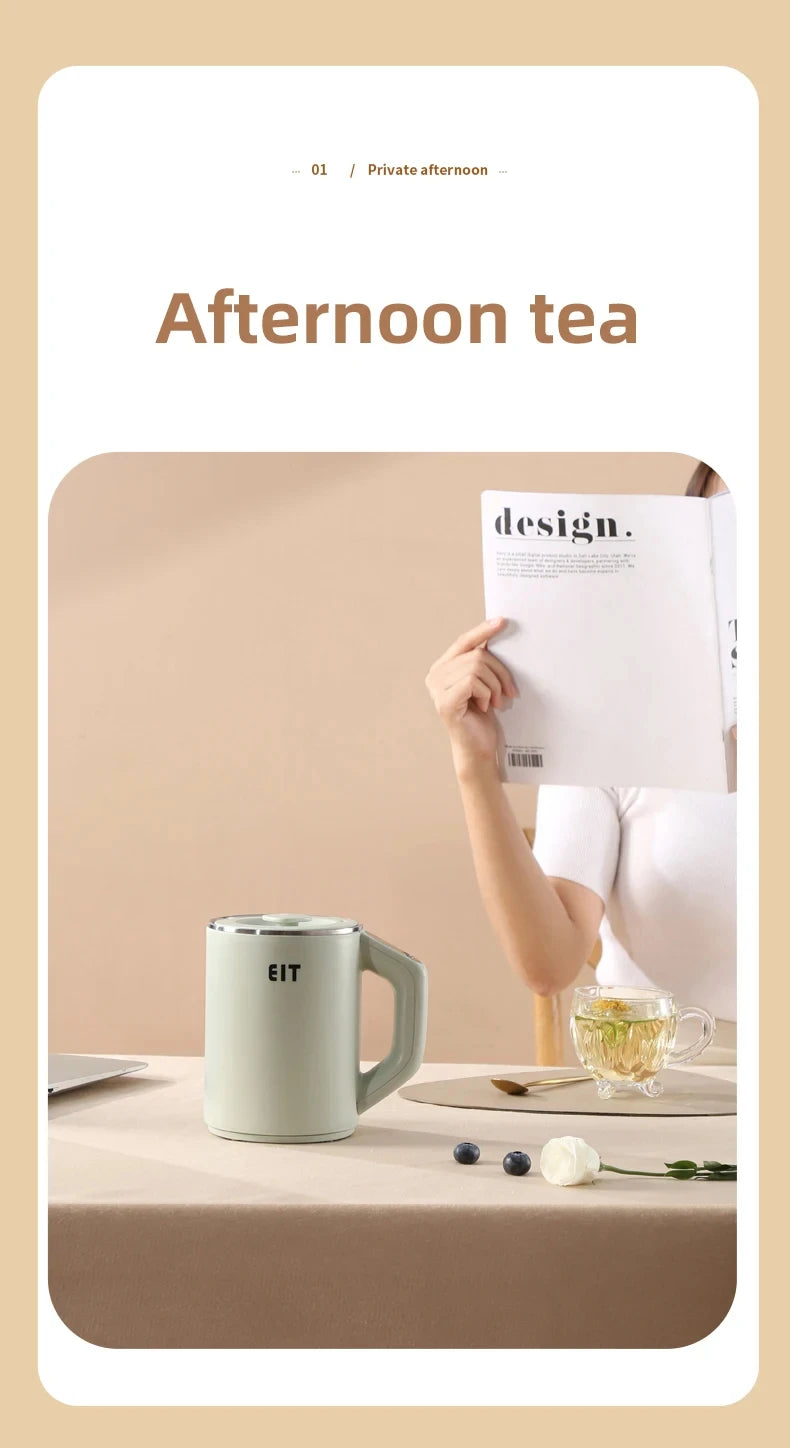 600ml Electric Kettle Health Preserving Pot Boiled Water Tea Pot Multicooker Electric Heating Cup Desktop Stew Cup 220V
