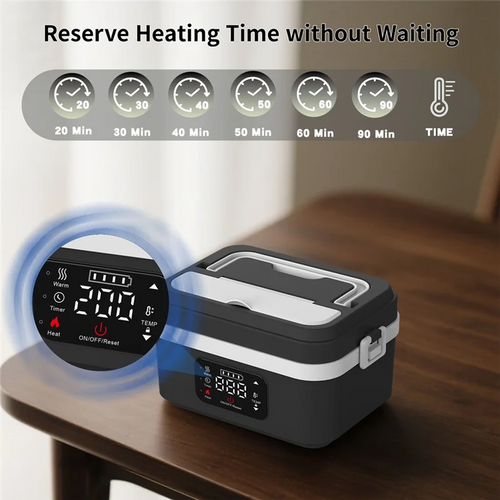 B13C Electric Heated Lunch Box Cordless Rechargeable Lunch Box With 8000Mah Battery Battery Powered Food Warmers