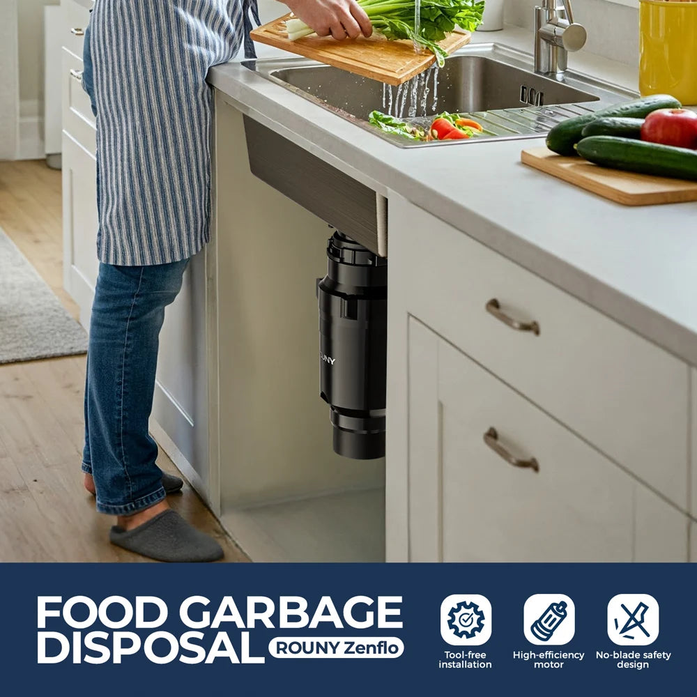 Continuous Feed Garbage Disposal with Sound