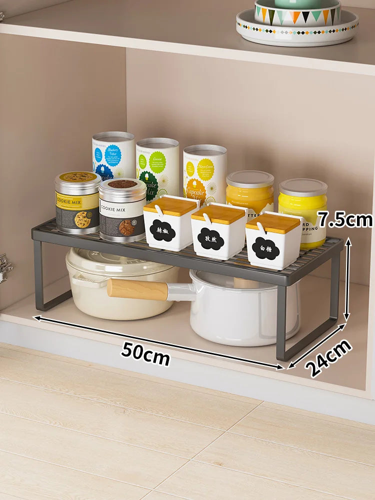Kitchen Storage Rack Countertop Dish Pot Utensil Organizer Cabinet Inner Multi-layer Shelf Seasoning Tabletop Storage