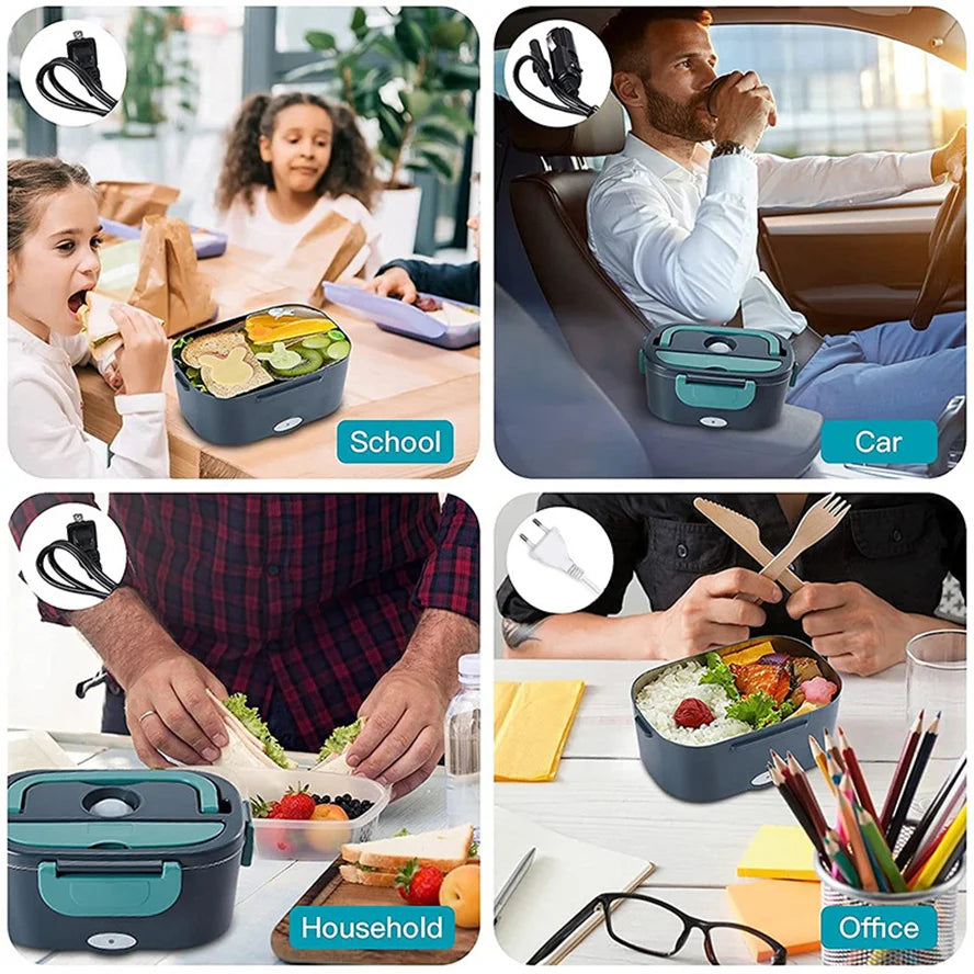 GECOFEER 1.5L 60W Electric Lunch Box Food Warmer Portable Food Heater for Car Or Lunch Heating Microwave for Truckers