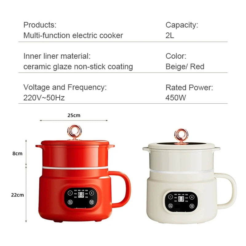 Mini Low-Sugar Rice cooker Food steamer Hot pot Electric cooking pot Non-stick Skillet Multi cooker Low calorie diet cookeware