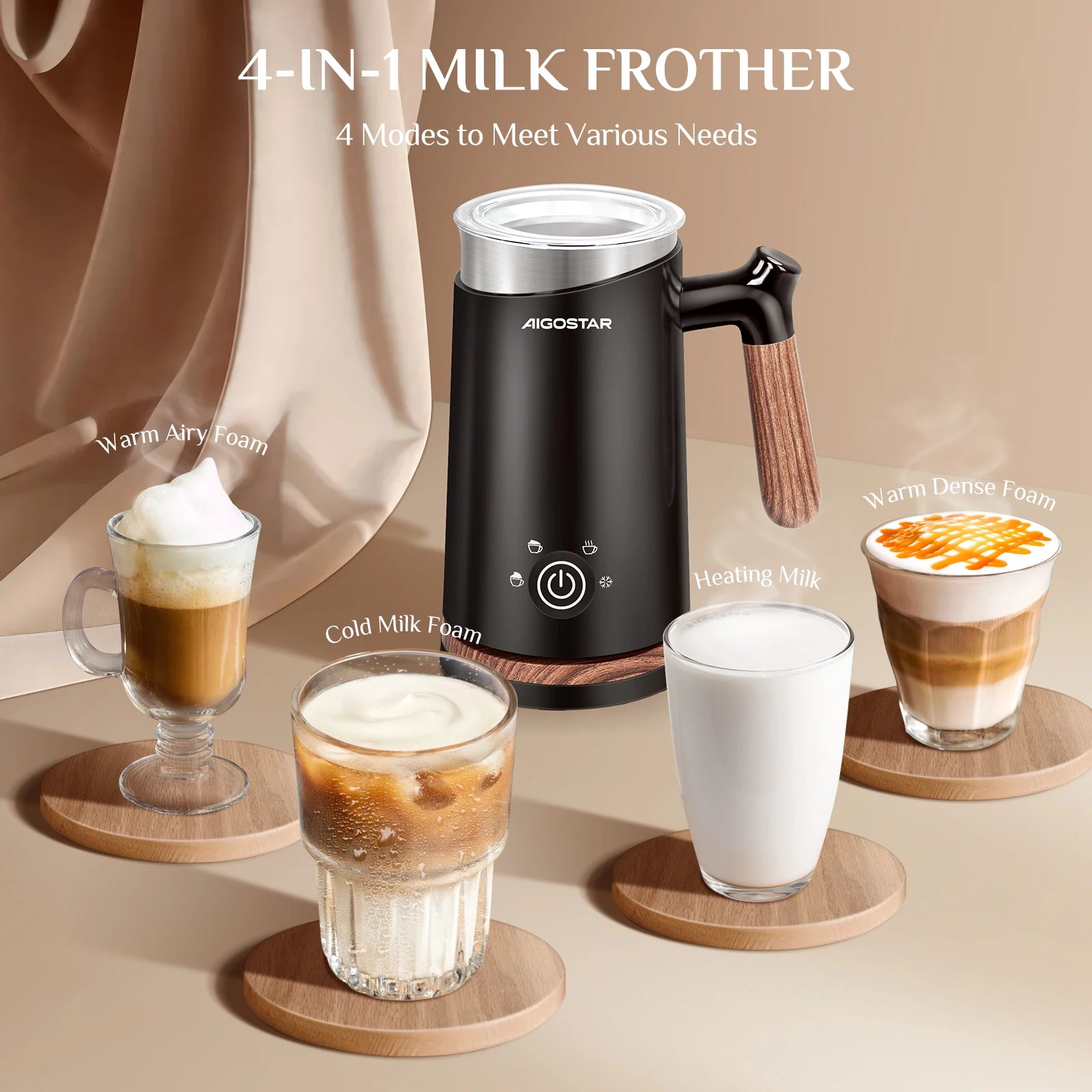 Electric Milk Beater Thick/Fine/Cold Hot Foam