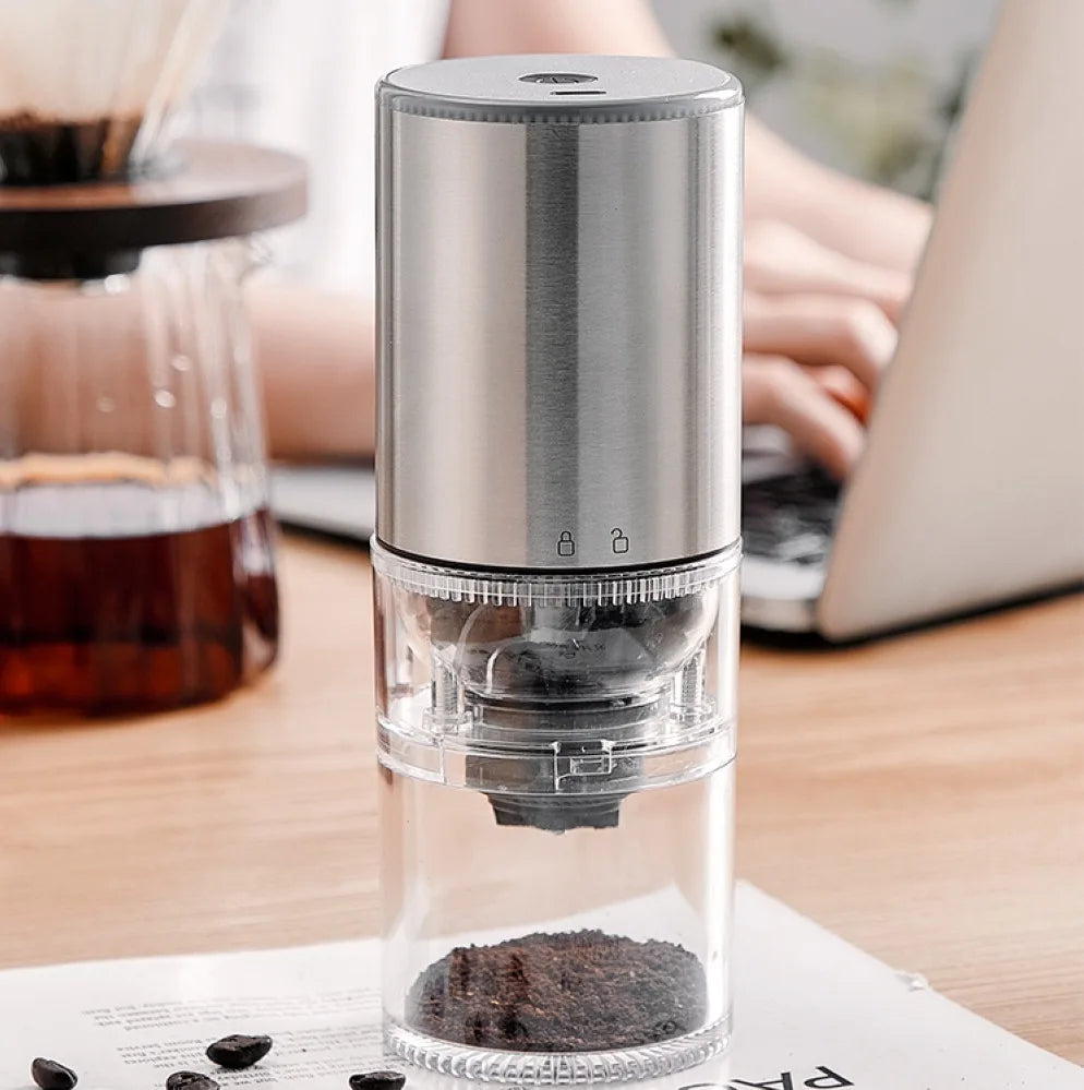 Electric Coffee Grinder Portable Espresso Machine with Brush USB Rechargeable Grinding Core Beans Mill for Cafe Home Travel