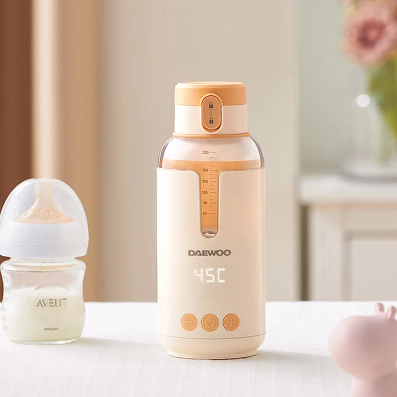 Wireless Milk Conditioner Portable Kettle USB Rechargable Water Bottle LED Display Thermos Cup Portable Heating Cup Milk Warmer