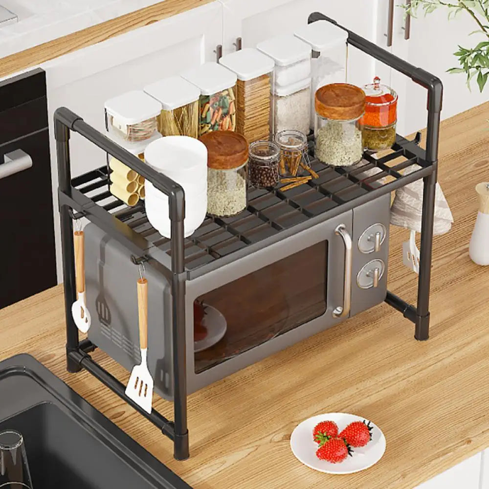 Kitchen Elevated Design Seasoning Rack Microwave Storage RackBilayer Oven Modern Minimalism Kitchen Accessories Organizer