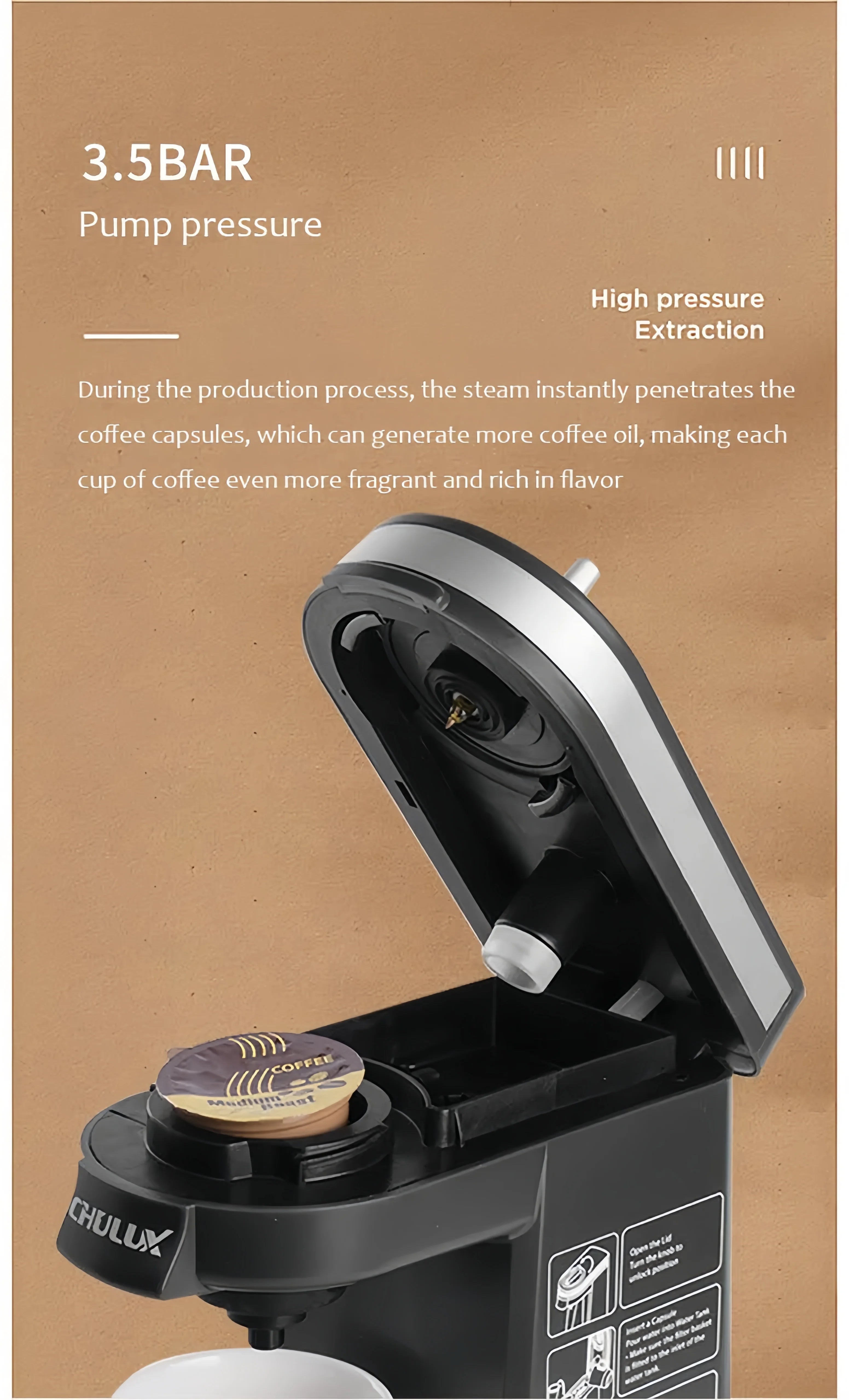 110V/220V K-Cup Capsule Coffee Maker American Style Small Capsule Coffee Machine Home Coffee Powder Brewing Machine