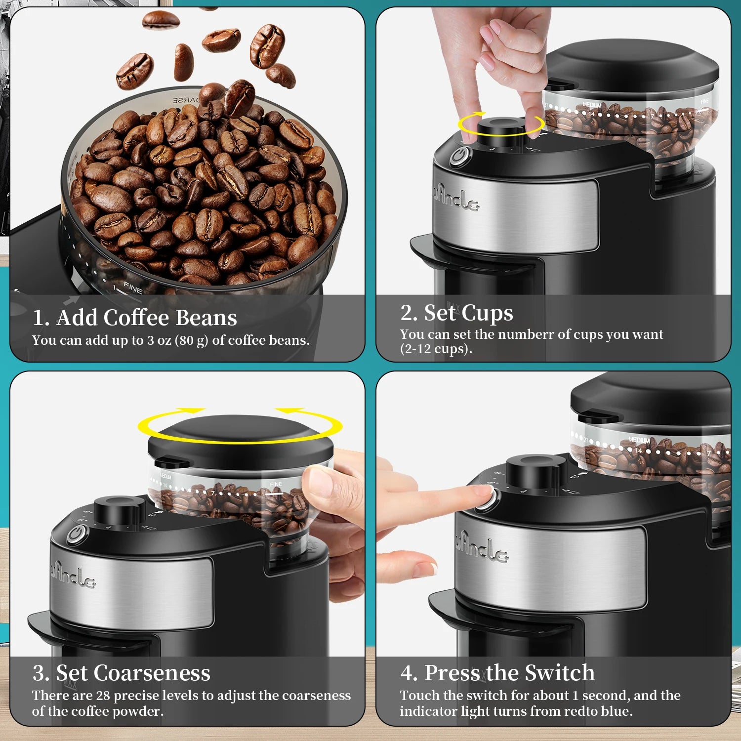 Wancle Burr Coffee Grinder