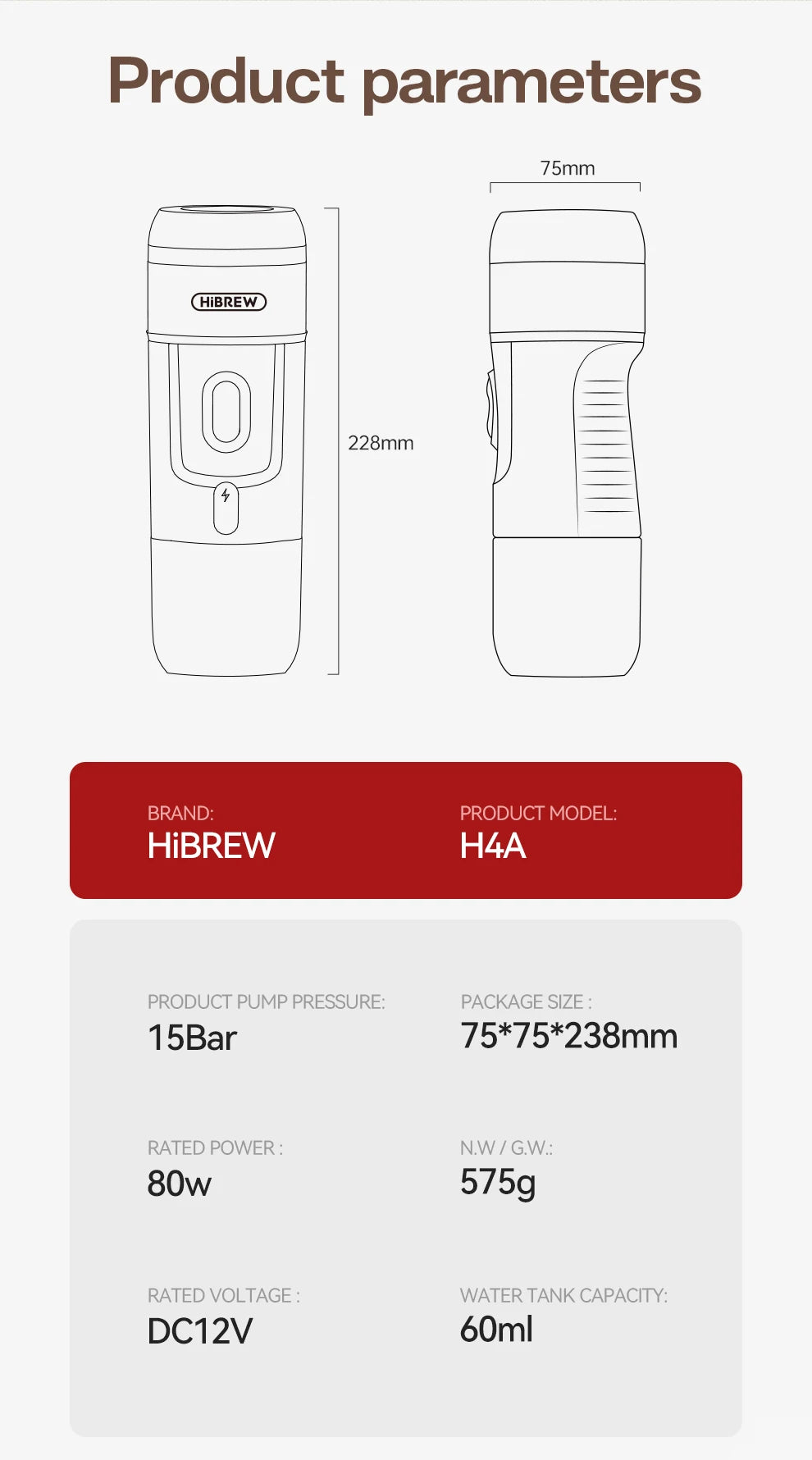 HiBREW Portable Coffee Machines
