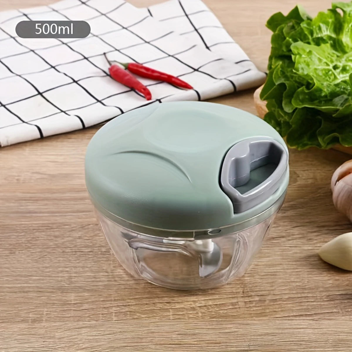 500/900ML Manual Meat Mincer Garlic Chopper Rotate Garlic Press Crusher Vegetable Onion Cutter Kitchen Cooking Accessories